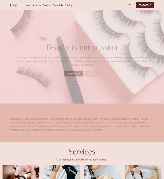 eyelash extension corner template preview