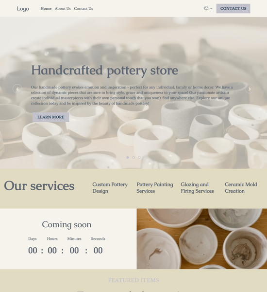 pottery store template preview