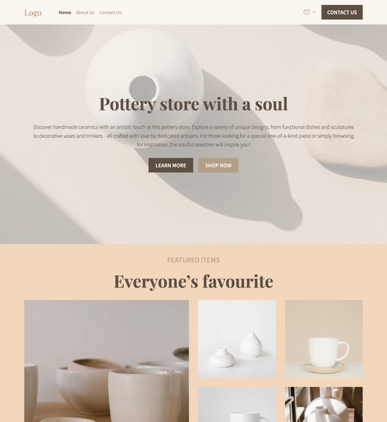 pottery store template preview