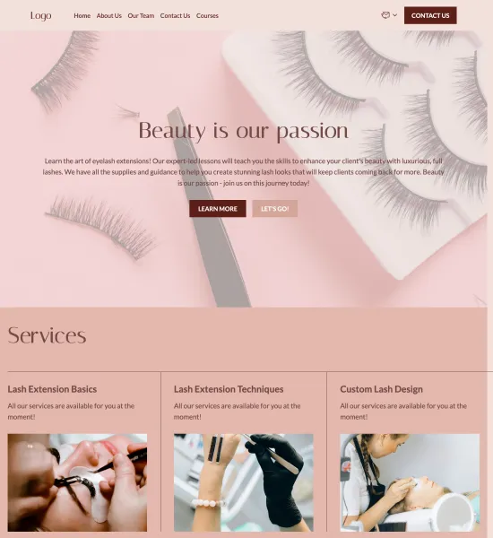 eyelash extension lessons template preview