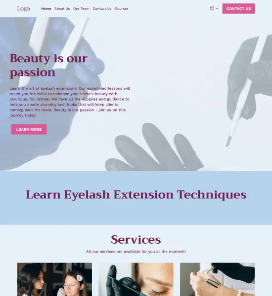 eyelash extension lessons template preview