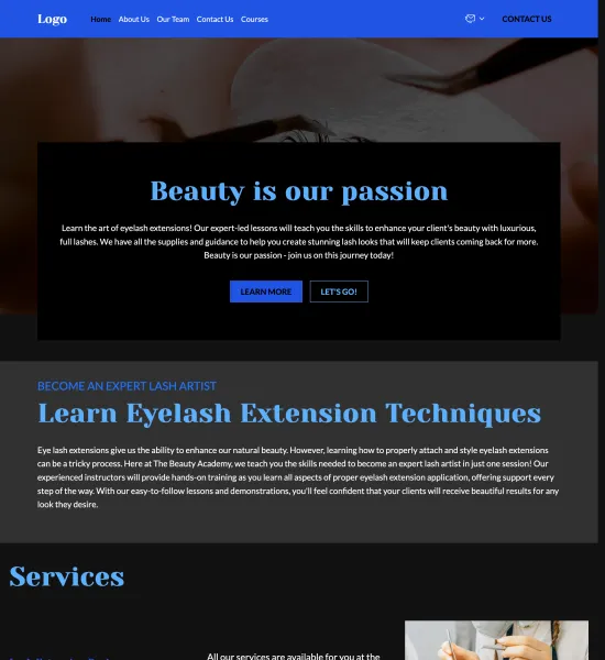 eyelash extension lessons template preview