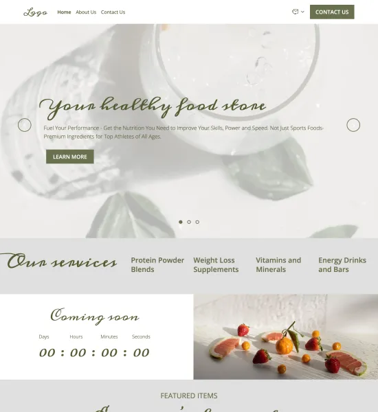 sports nutrition store template preview