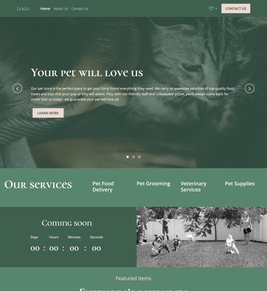 pet food store template preview