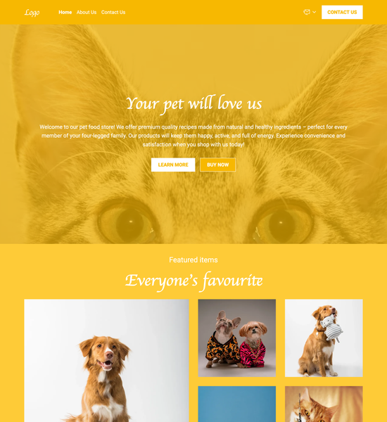 pet food store template preview