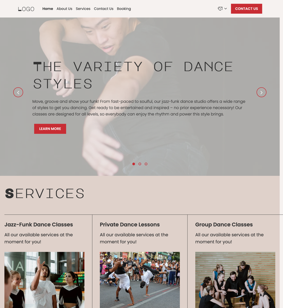 jazz-funk dance studio template preview