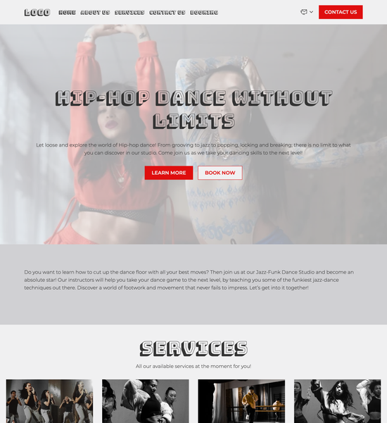 jazz-funk dance studio template preview