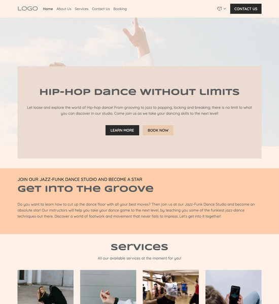 jazz-funk dance studio template preview