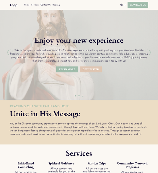 Christian organization template preview