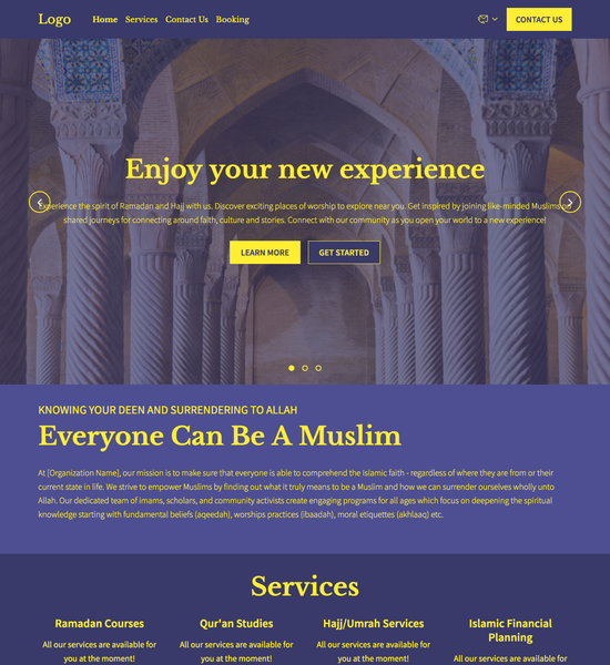 Muslim organization template preview