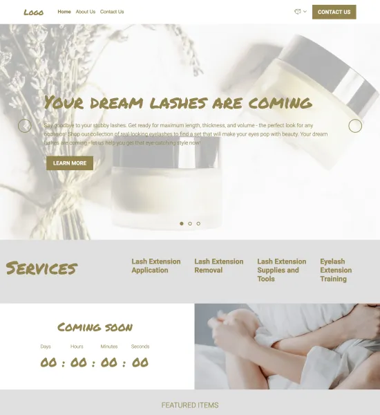 eyelash extension supply store template preview