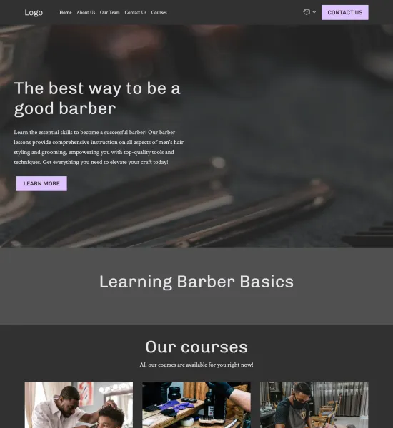 barber lessons template preview