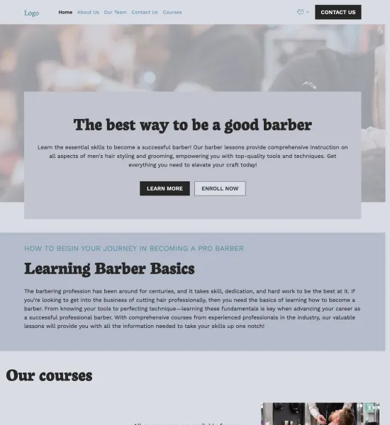 barber lessons template preview