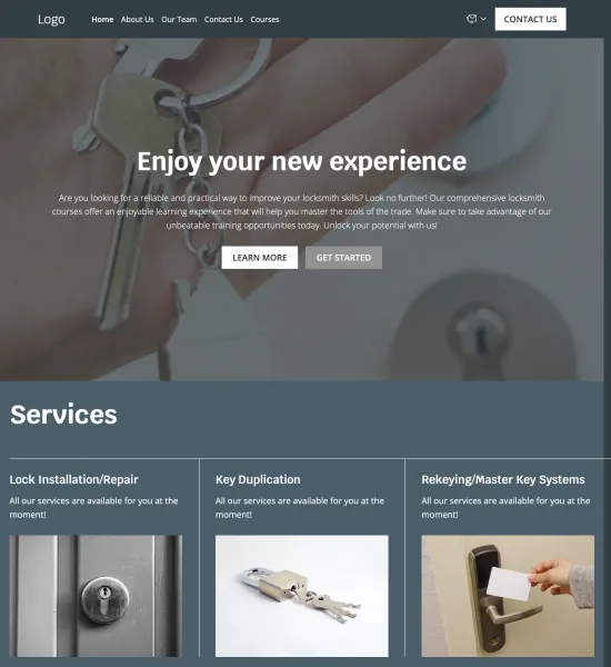 locksmith courses template preview