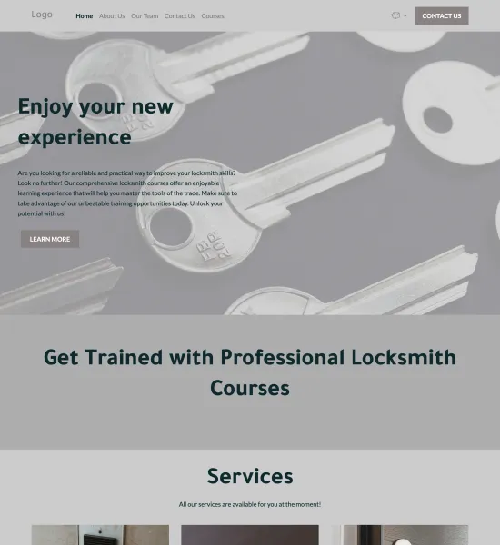 locksmith courses template preview