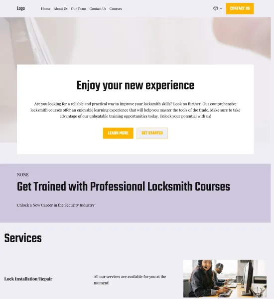 locksmith courses template preview