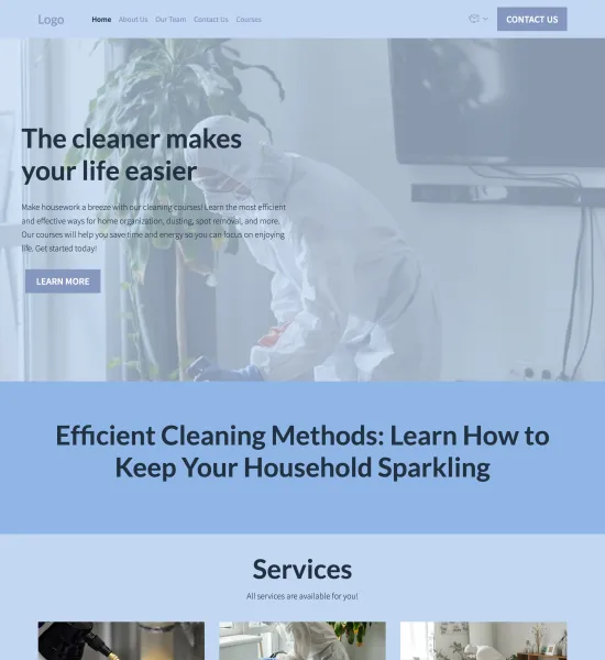 cleaning courses template preview