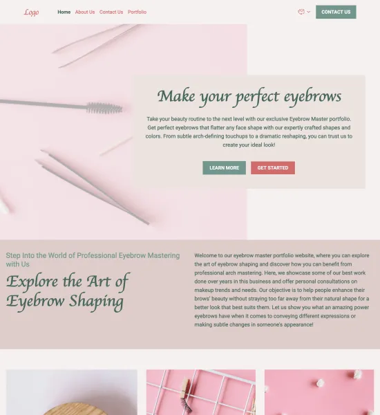 eyebrow master portfolio template preview