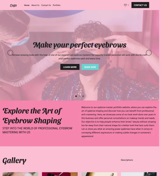 eyebrow master portfolio template preview