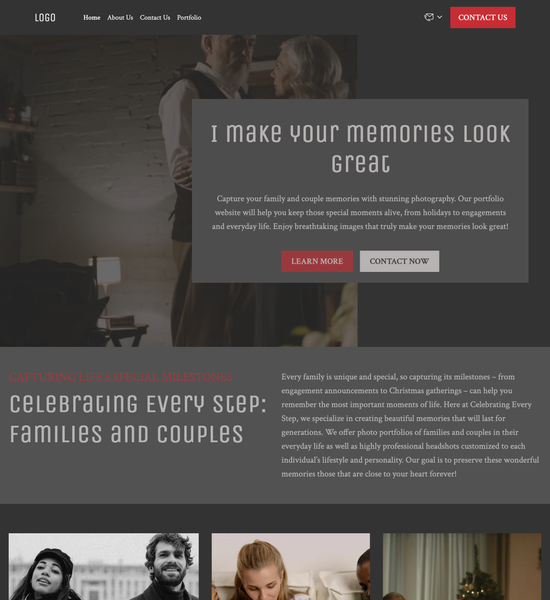 family & couple portfolio template preview