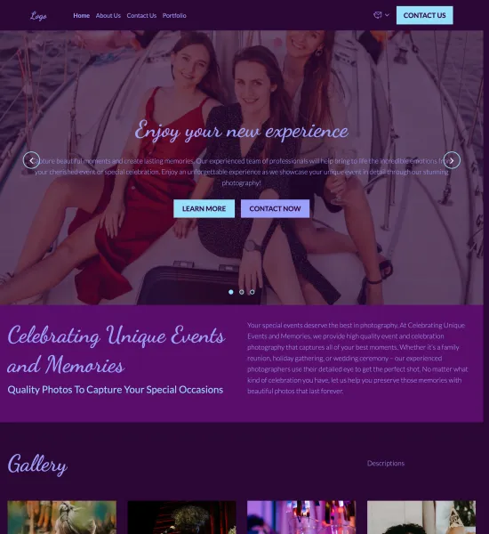 celebration & event photography portfolio template preview