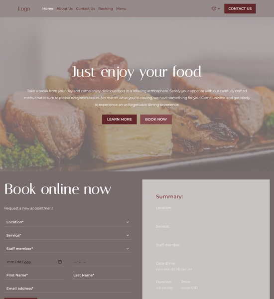 restaurant template preview