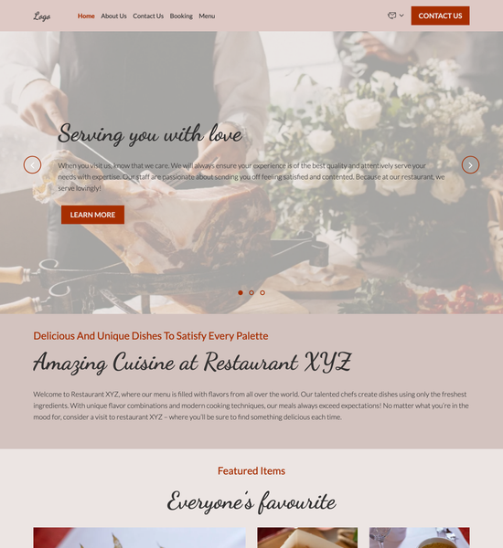 restaurant template preview