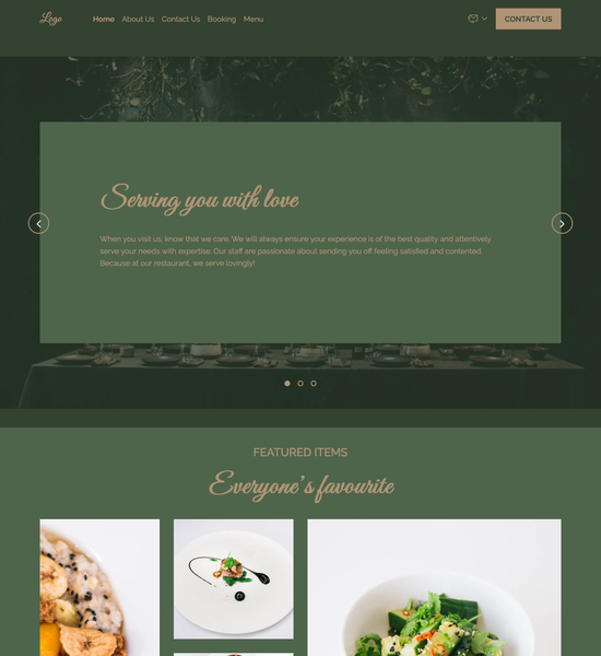 restaurant template preview