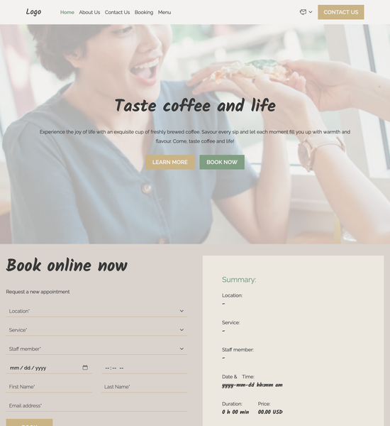 cafe template preview