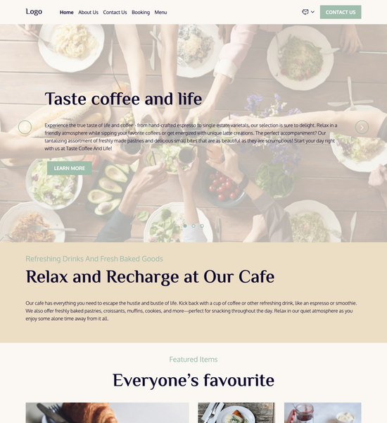 cafe template preview