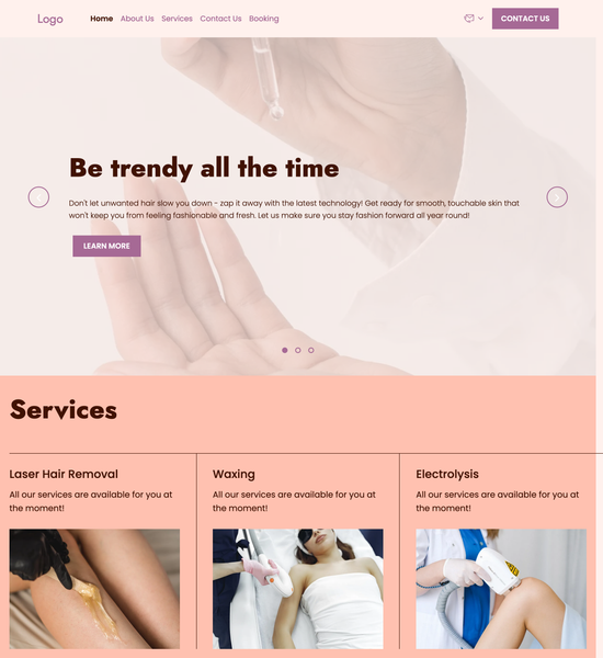 hair removal salon template preview