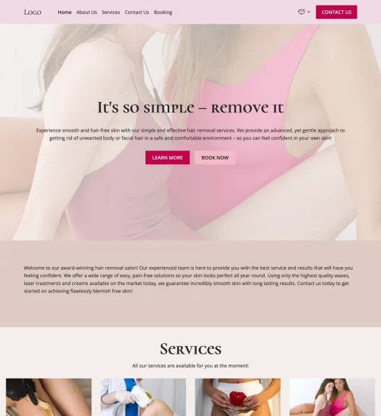 hair removal salon template preview