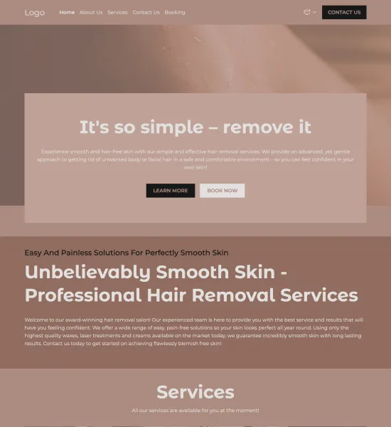 hair removal salon template preview