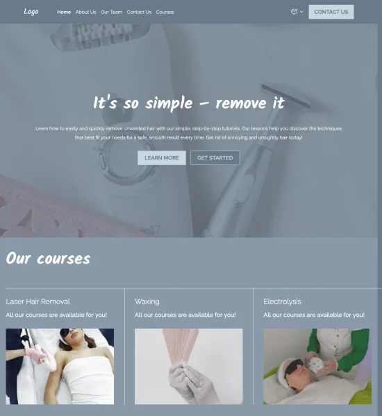 hair removal lessons template preview