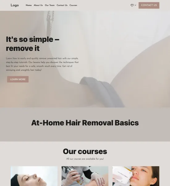 hair removal lessons template preview