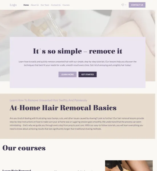 hair removal lessons template preview