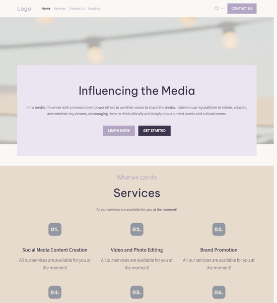 influencer template preview