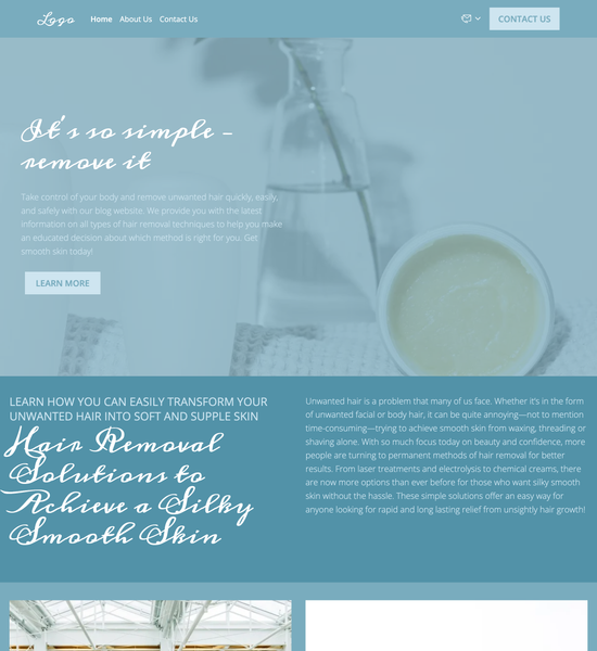 hair removal blog template preview