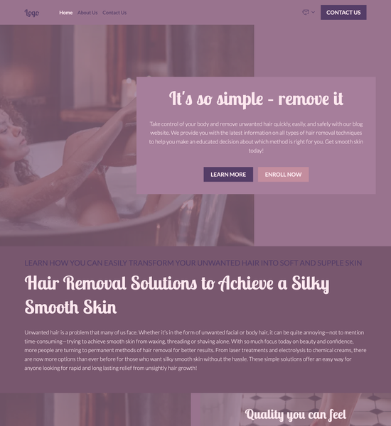 hair removal blog template preview