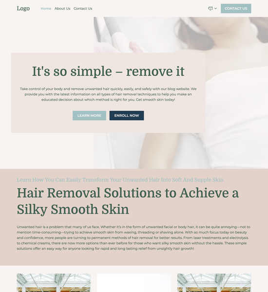 hair removal blog template preview