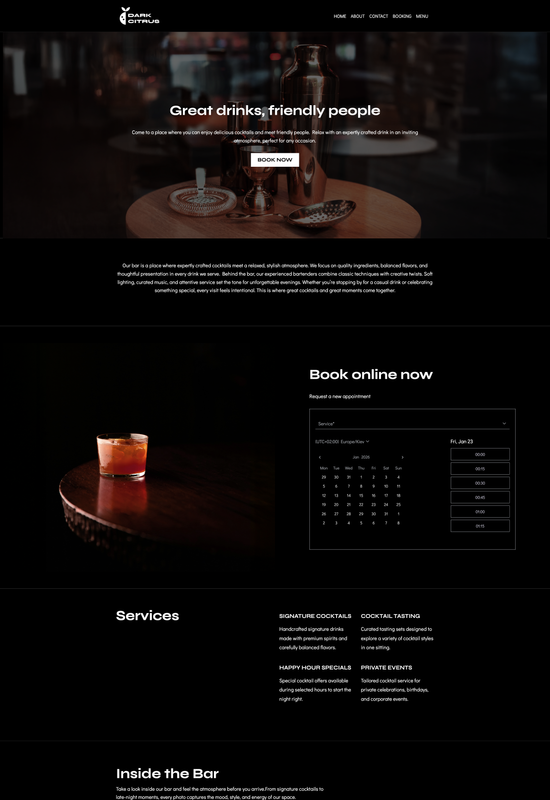 cocktail bar template preview