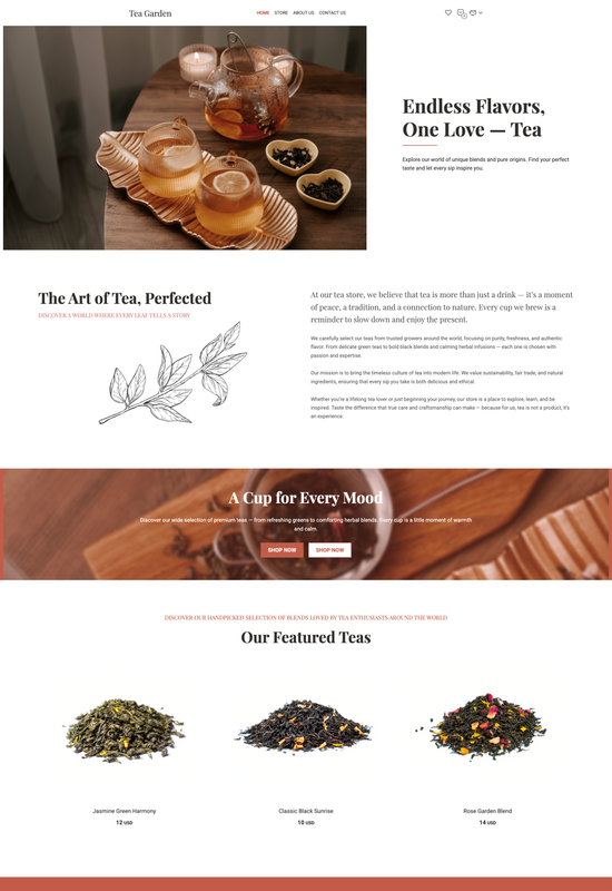 Vorschau der Teeladen-Vorlage