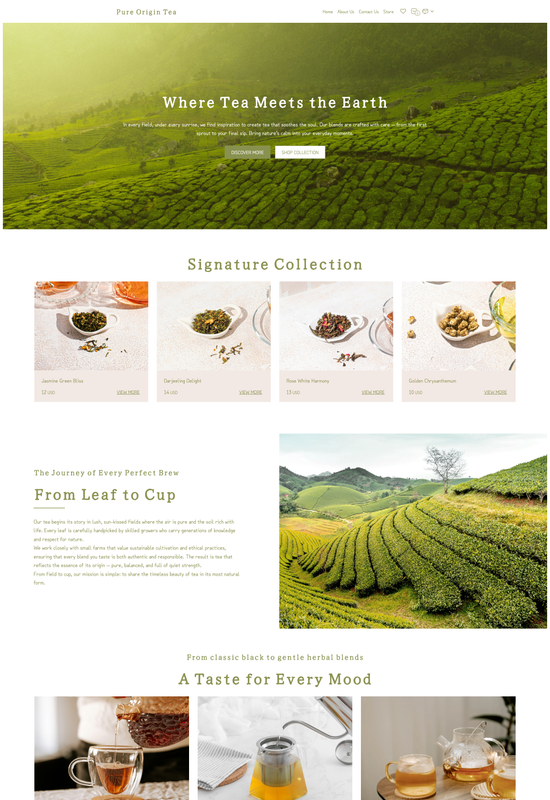 Vorschau der Teeladen-Vorlage