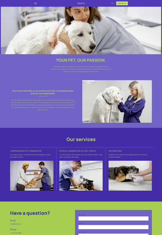 veterinary clinic template preview