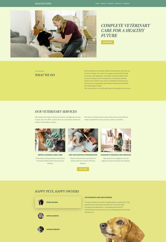 veterinary clinic template preview