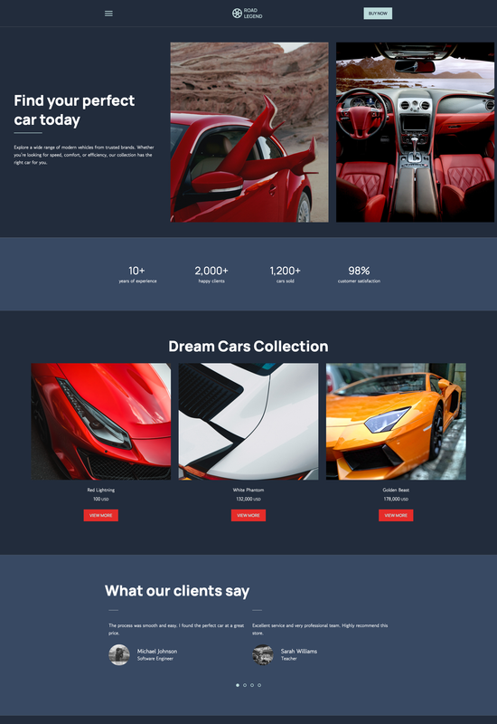 car store template preview