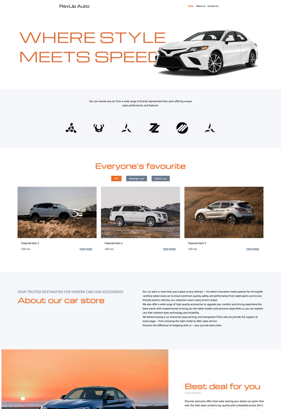 car store template preview