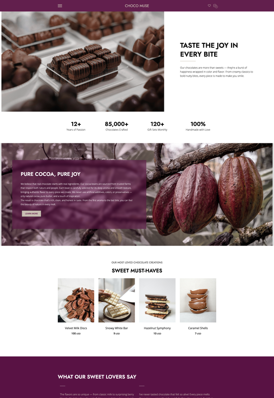 chocolaterie template preview