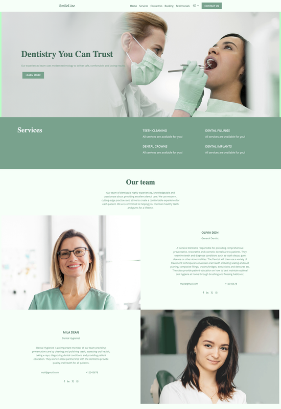 dentist template preview