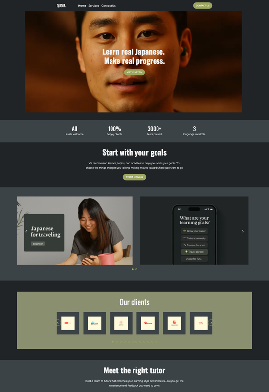 language tutor template preview
